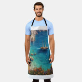 ギリシャビーチ エプロン (着用した状態)