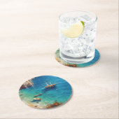 ギリシャビーチ ラウンドペーパーコースター (インサイチュ)