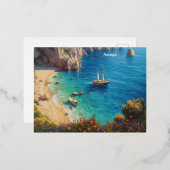 ギリシャビーチ 箔シーズンポストカード (正面/裏面)