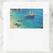 ギリシャビーチ 長方形シール (バッグ)