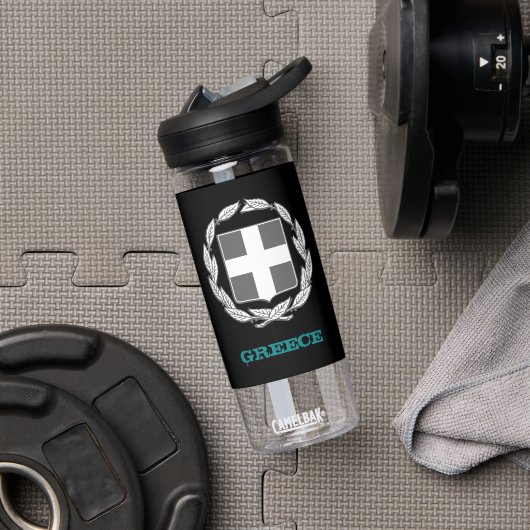 ギリシャフィットネスとギリシャの紋章 ウォーターボトル (ジム)
