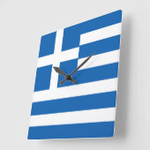 ギリシャフラグ スクエア壁時計 (傾斜)