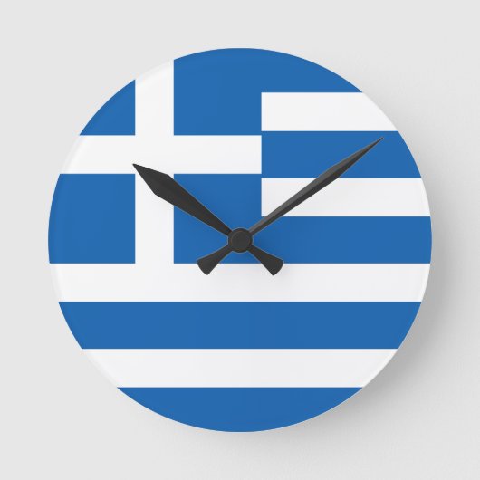 ギリシャフラグ ラウンド壁時計 (正面)