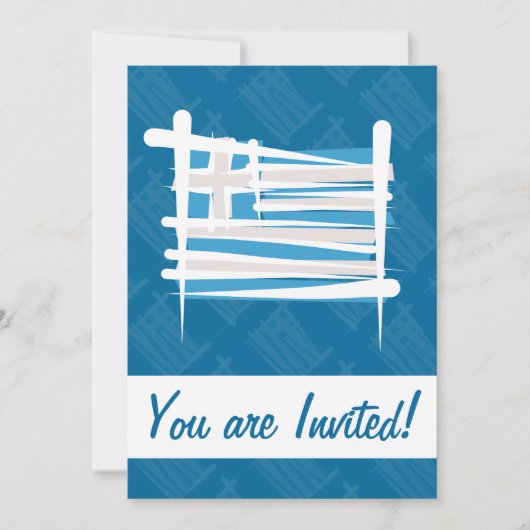 ギリシャブラシフラグ 招待状 (正面)