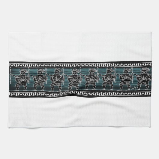 ギリシャブラック姿ガード キッチンタオル (横)