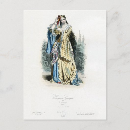 ギリシャプリンセス伝統的の衣装 ポストカード (正面)