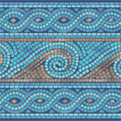 ギリシャモザイクタイルオーナメント シール (正面)