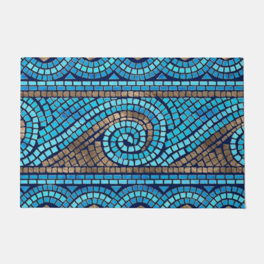 ギリシャモザイクタイルオーナメント ドアマット (正面)