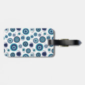 ギリシャモダンの邪悪なアイブルーホワイトモノグラム ラゲッジタグ (裏面横)