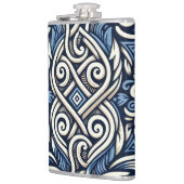 ギリシャモダン語の青と白のパターン フラスク (左)