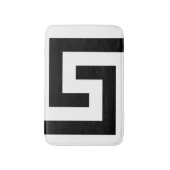 ギリシャモダン鍵シンプルブラック バスマット (正面縦)