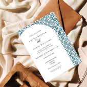 ギリシャモダン鍵パターン結婚式招待状 招待状