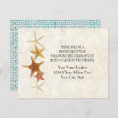 ギリシャモダン鍵模様ヒトデビーチ結婚式 招待状 (正面/裏面)