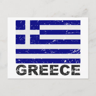 ギリシャヴィンテージ国旗 ポストカード