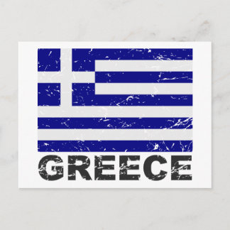 ギリシャヴィンテージ国旗 ポストカード