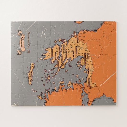 ギリシャヴィンテージ郡地図 ジグソーパズル (横)