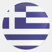 ギリシャ丸アイコン国旗 ラウンドシール (正面)