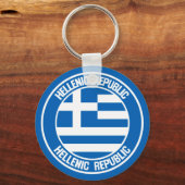 ギリシャ丸エンブレム キーホルダー (正面)