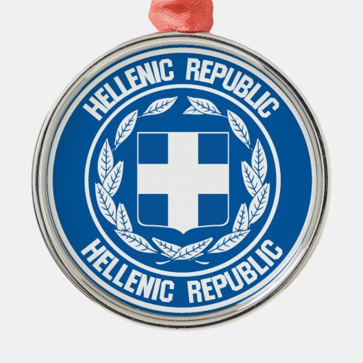 ギリシャ丸エンブレム メタルオーナメント (正面)