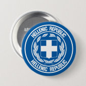 ギリシャ丸エンブレム 缶バッジ (正面&裏面)