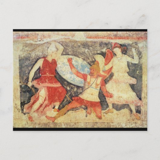ギリシャ人との戦闘で二人のアマゾーン ポストカード (正面)