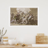 ギリシャ人とトロイア人がパトロクルの体をめぐって戦う ポスター (キッチン)