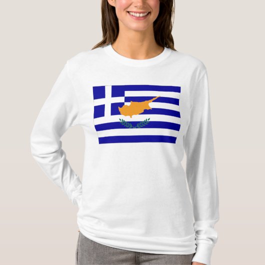 ギリシャ人のキプロスの旗 Tシャツ (正面)