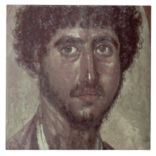 ギリシャ人のポートレート、ロマノエジプトFayumから タイル