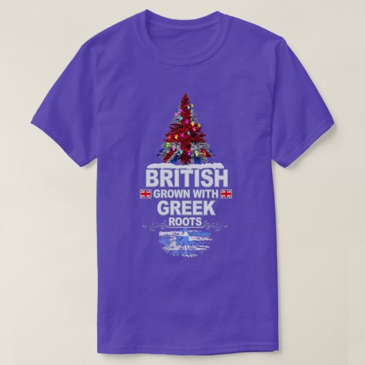 ギリシャ人のルーツギフトで育った英国の人 Tシャツ (デザイン正面)