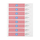 ギリシャ人の主カスタムなモノグラムの差出人住所ラベル ラップアラウンドラベル (シート)