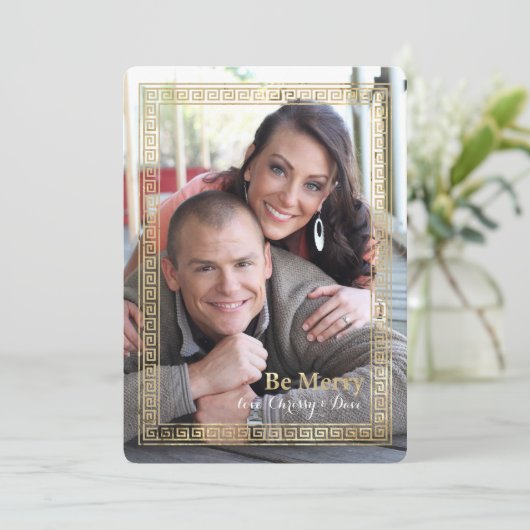 ギリシャ人の主金ゴールドフレームの休日の写真カード シーズンカード (スタンド正面)