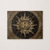 ギリシャ人の鍵のオーナメントのアポロ金太陽神 ジグソーパズル (横)