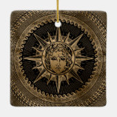 ギリシャ人の鍵のオーナメントのアポロ金太陽神 セラミックオーナメント (裏面)