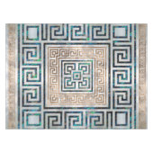 ギリシャ人の鍵のオーナメント-アワビおよび金ゴールド テーブルクロス (正面(横))