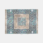 ギリシャ人の鍵のオーナメント-アワビおよび金ゴールド フリースブランケット (正面(横))