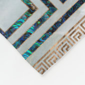 ギリシャ人の鍵のオーナメント-アワビおよび金ゴールド フリースブランケット (角)