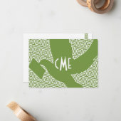 ギリシャ人の鍵のキャリアの鳩のノートが付いているモノグラム ノートカード (正面/裏面インサイチュ)