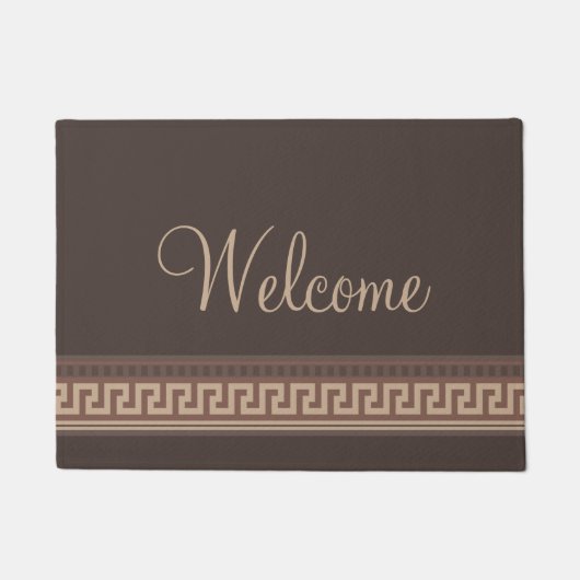 ギリシャ人の鍵のボーダー ドアマット (正面)