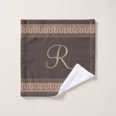 ギリシャ人の鍵のボーダー バスタオルセット (ウォッシュタオル)