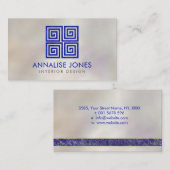 ギリシャ人の鍵-ギリシャの雷文-真珠のラピスラズリ 名刺 (正面/裏面)