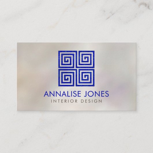 ギリシャ人の鍵-ギリシャの雷文-真珠のラピスラズリ 名刺 (正面)