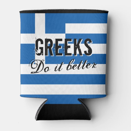 ギリシャ人は引用文旗が涼しくおもしろいなるより良い行う 缶クーラー (正面)