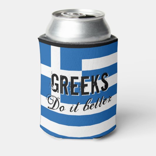 ギリシャ人は引用文旗が涼しくおもしろいなるより良い行う 缶クーラー (缶裏面)