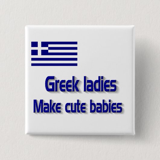 ギリシャ人女性は可愛いベビーをする 缶バッジ (正面)