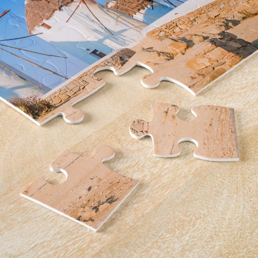 ギリシャ伝統的のミコノス島の風車 ジグソーパズル (側面)