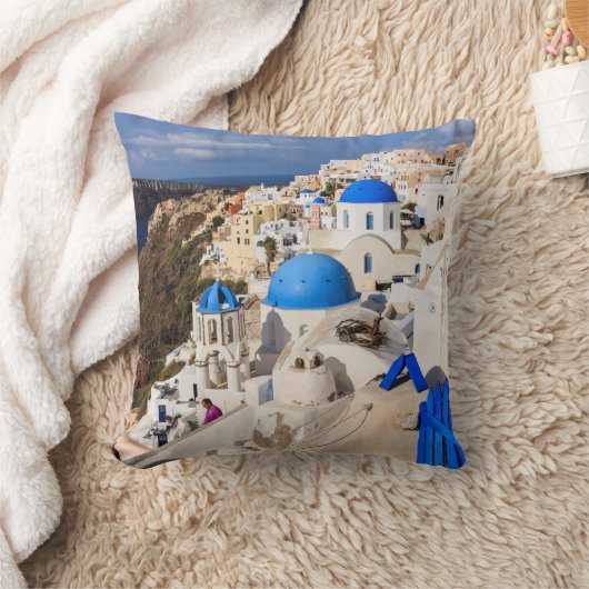 ギリシャ伝統的の家 クッション (ブランケット)