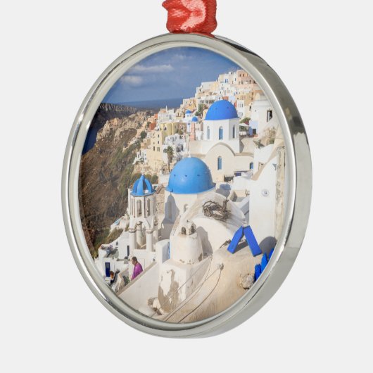 ギリシャ伝統的の家 メタルオーナメント (左)
