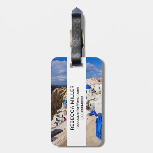 ギリシャ伝統的の家 ラゲッジタグ (裏面縦)