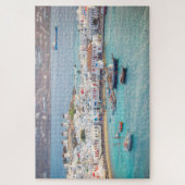 ギリシャ伝統的ヴィレッジミコノスアイランドギリシャ ジグソーパズル (縦)