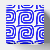 ギリシャ伝統的語の青い白い蛇行パーソナライズされた フェイバーボックス (上部)